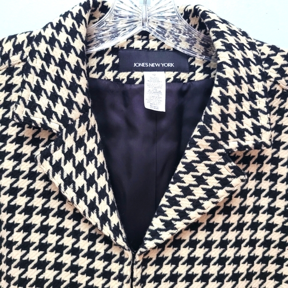 JONES NEW YORK | Black & White Houndstooth Blazer, Sz 12 - Picture 2 of 6